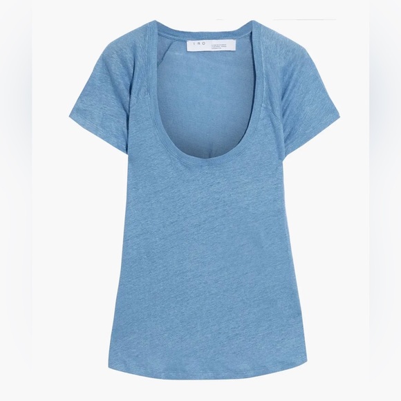IRO linen scoop neck short sleeve t-shirt, M - Picture 2 of 6